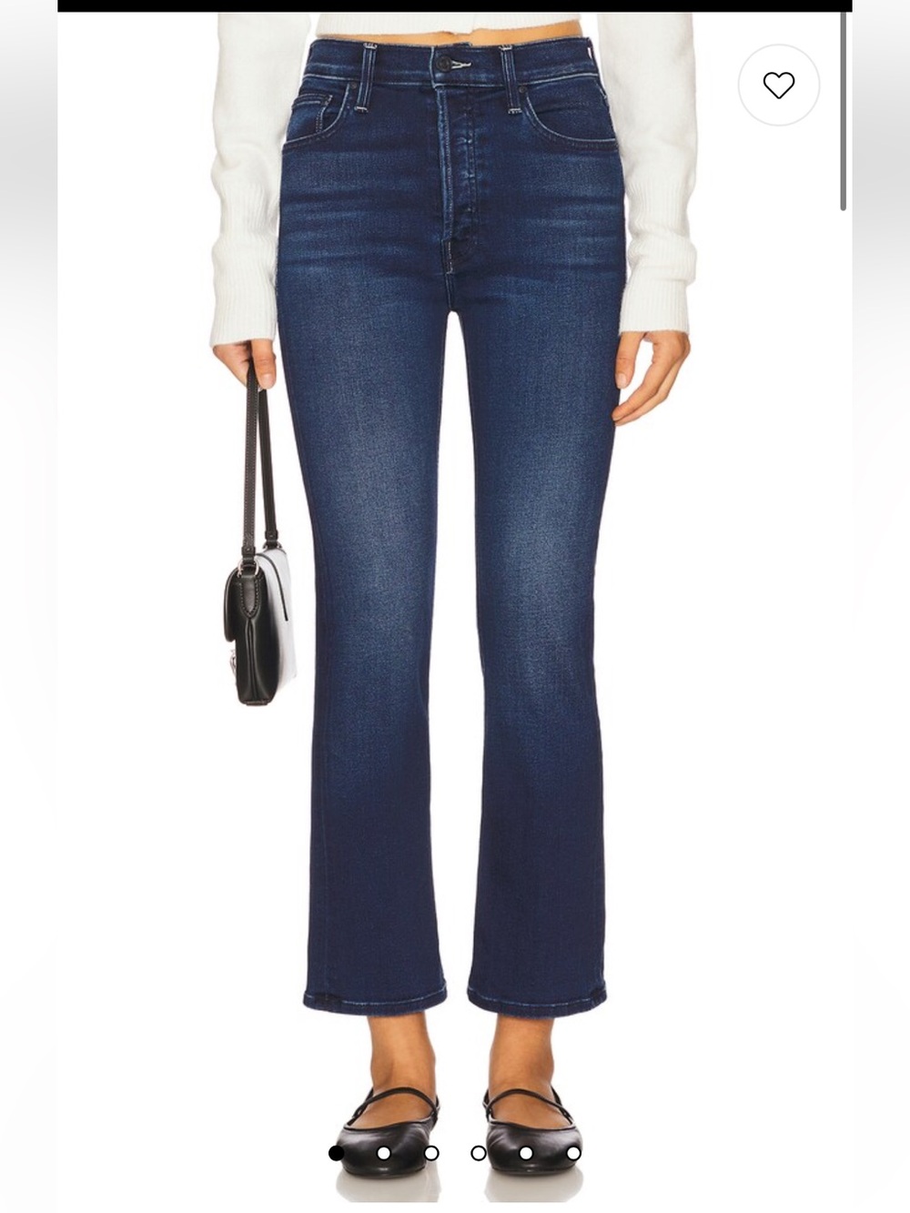 Mother Dark Blue Slim Bootcut The Tripper Ankle Jeans in Homecoming High